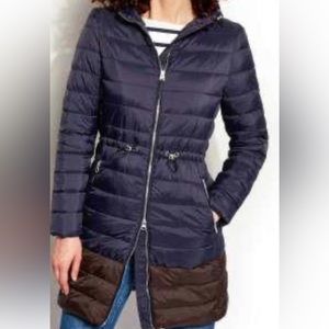 Joules Mid-length Color Block Puffer Coat